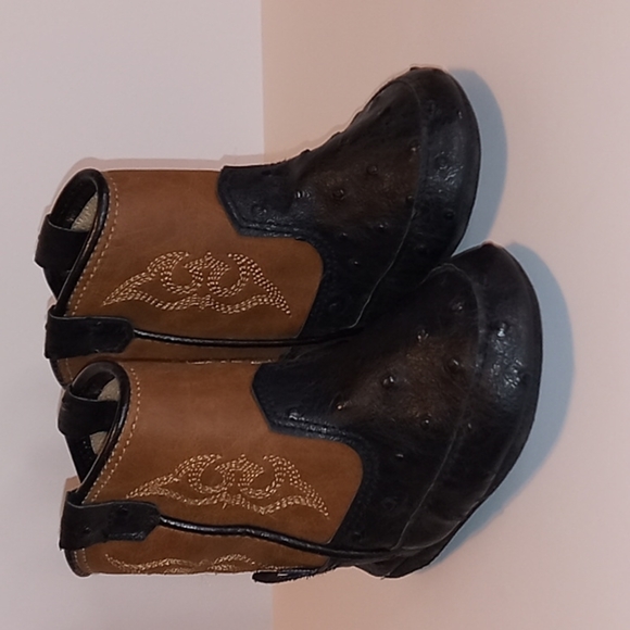DBL Barrel Other - 𝅺DBL Barrel Infant Cowboy Boots booties black & brown Like New One Size